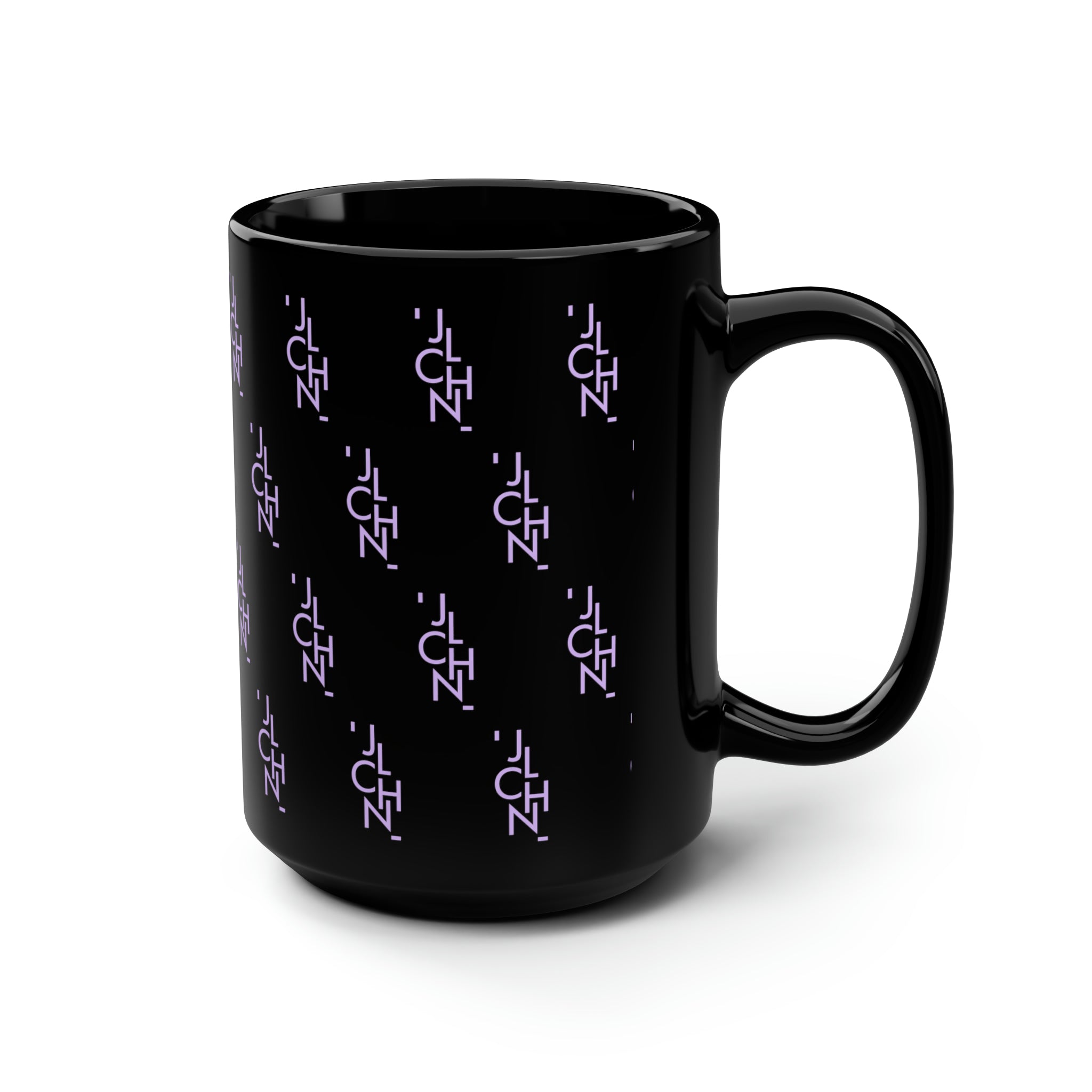 Sip in Style with 450 ml of Musical Magic and 'Don't Spill the Tea' - Juli Chan Purple JLCHN Logo Pattern Mug